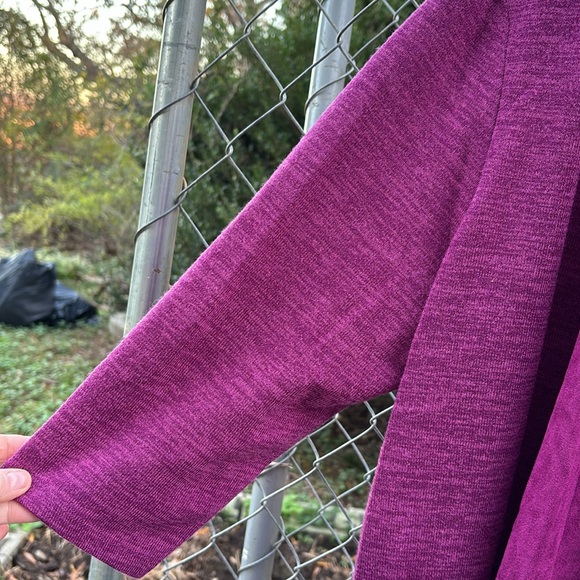 Alfred Dunner Petite Stretch Knit Purple Shirt Jacket Combo Cascading Front PL - Picture 7 of 15